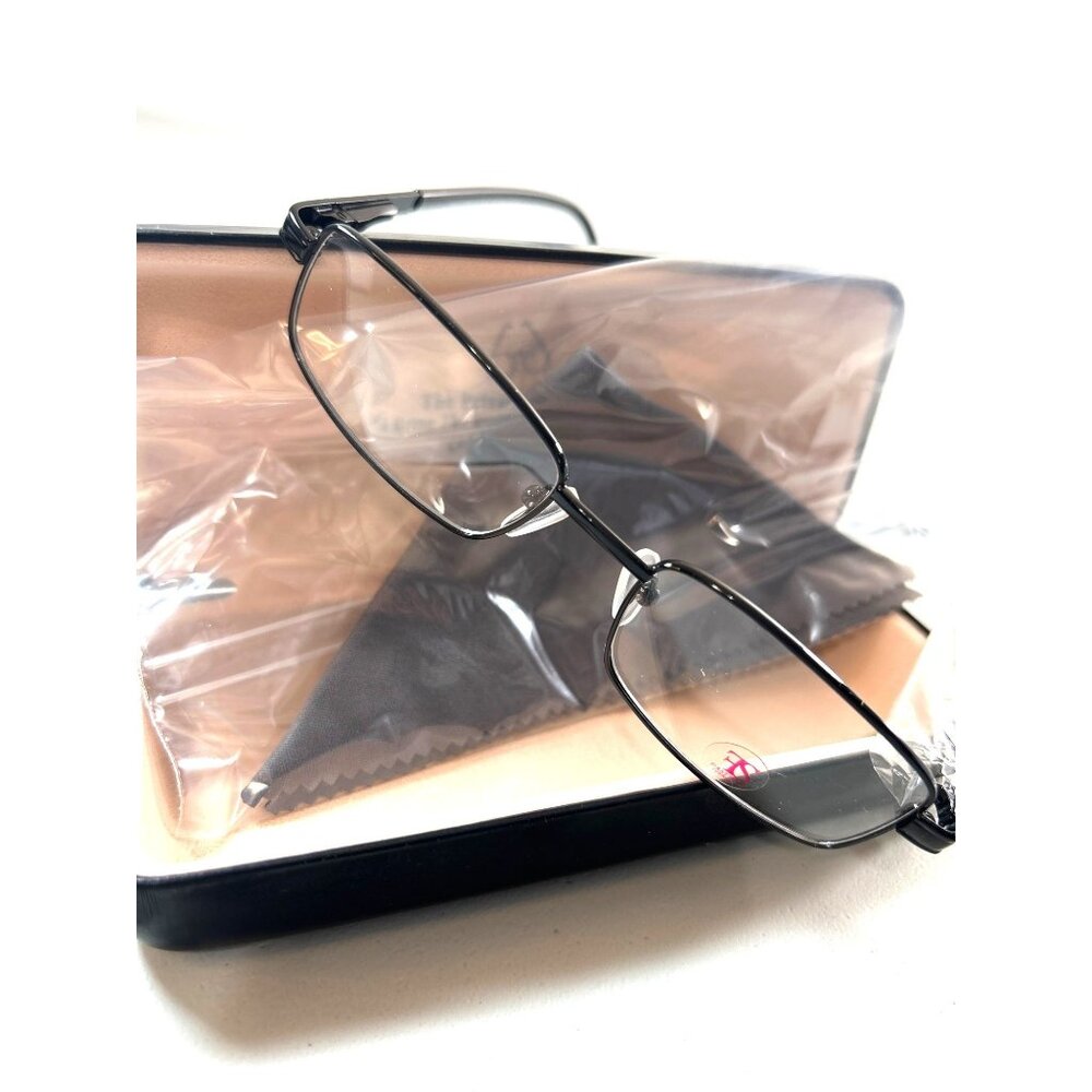 CE First Step by CHIBL Womens Eyeglass Frames Retangle Black Wire Case/Cloth New